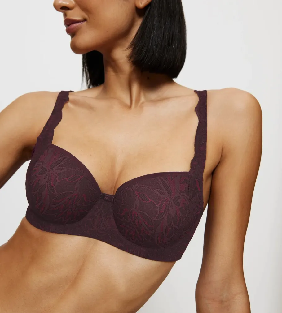 Fuller Cups|Underwired Bras>Triumph AMOURETTE CHARM Burgundy