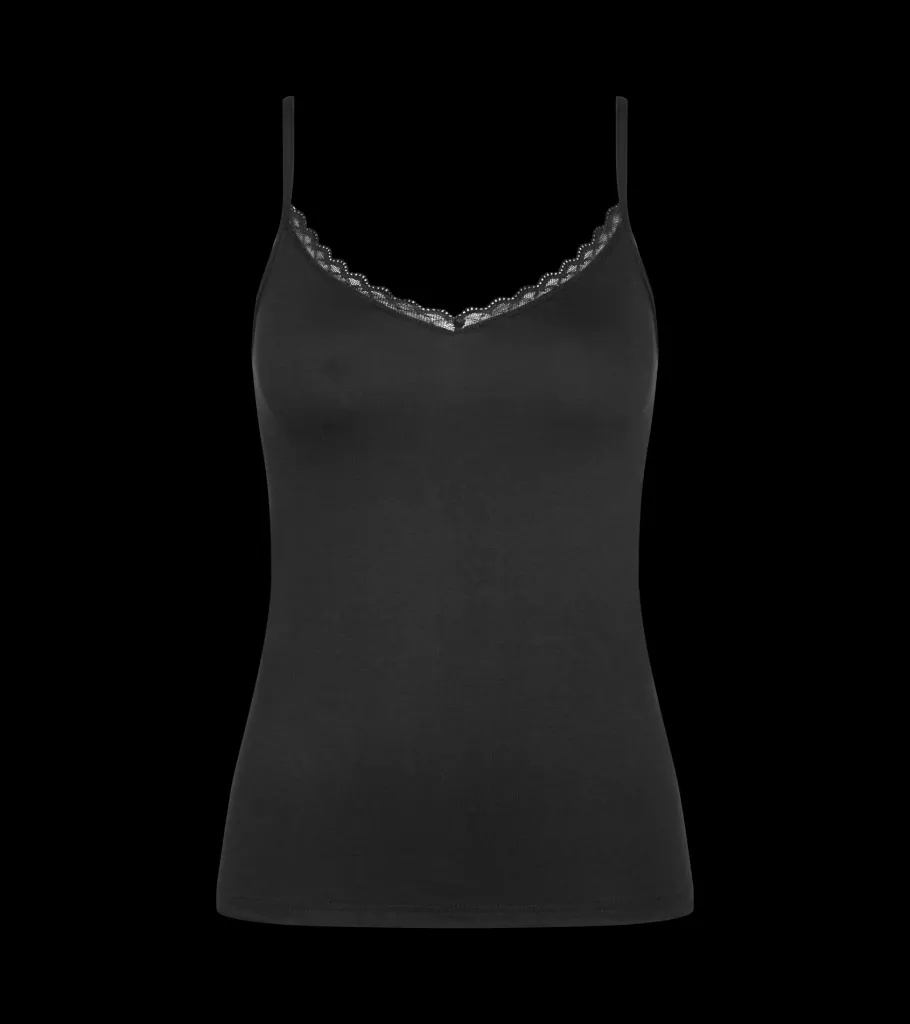 Camisoles, Vests, Tops>Triumph FEEL OF COTTON Black