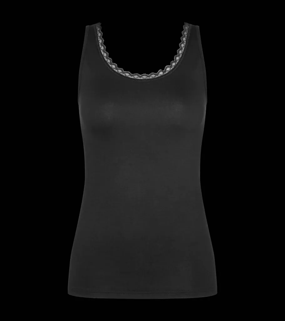 New In|Camisoles, Vests, Tops>Triumph FEEL OF COTTON Black