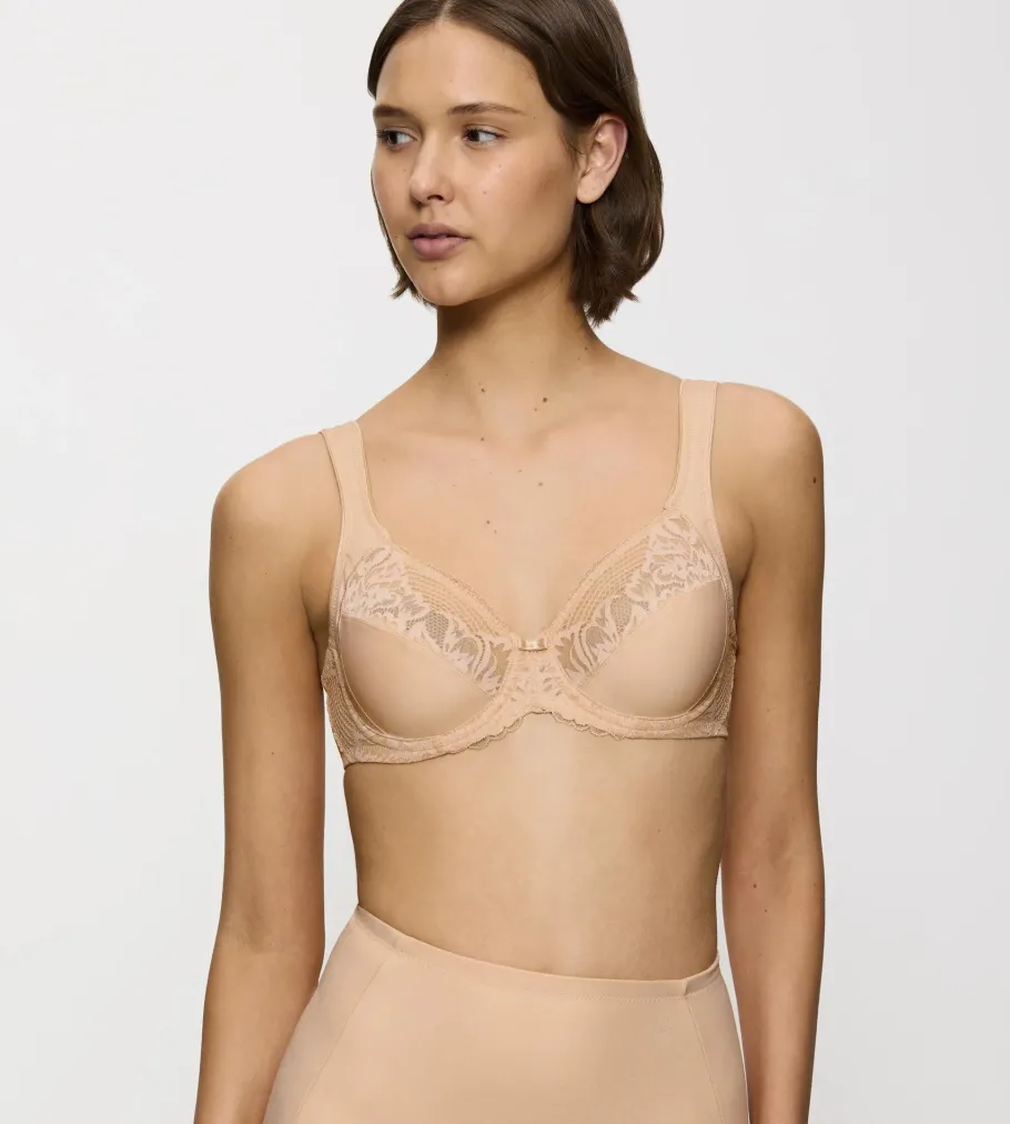 Fuller Cups|Underwired Bras>Triumph MODERN LACE+COTTON NeutralBeige