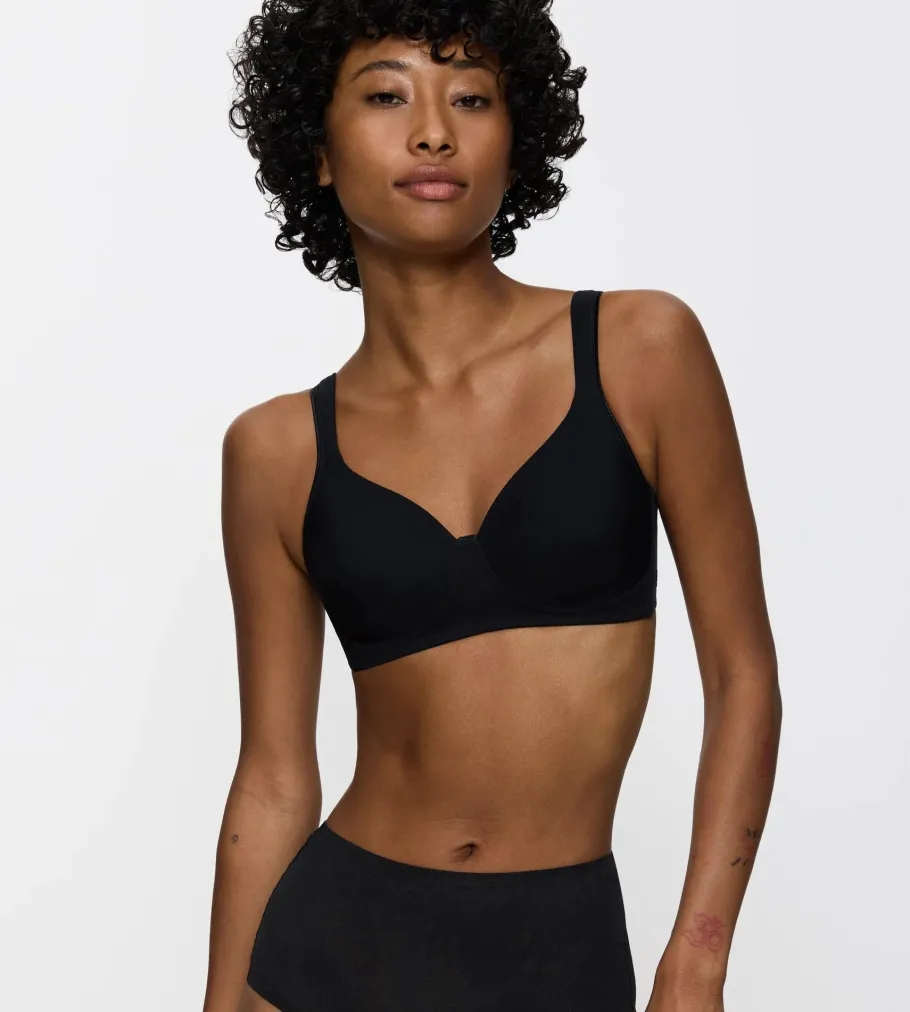 Non-wired Bras|Padded Bras>Triumph MODERN SOFT+COTTON Black