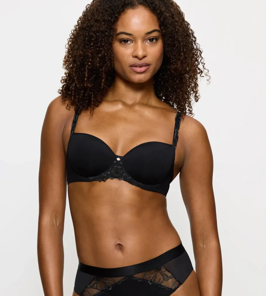 Fuller Cups|Underwired Bras>Triumph WILD AZALEA FLORALE Black