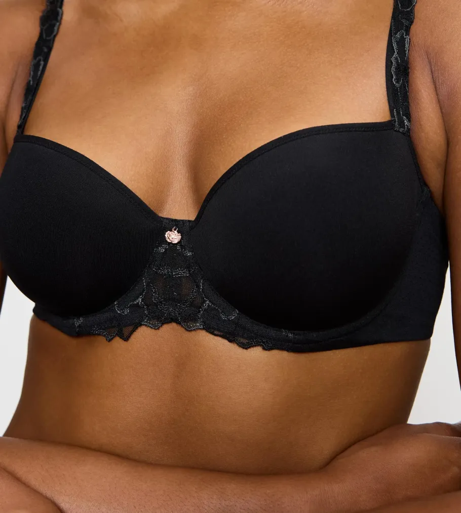 Fuller Cups|Underwired Bras>Triumph WILD AZALEA FLORALE Black