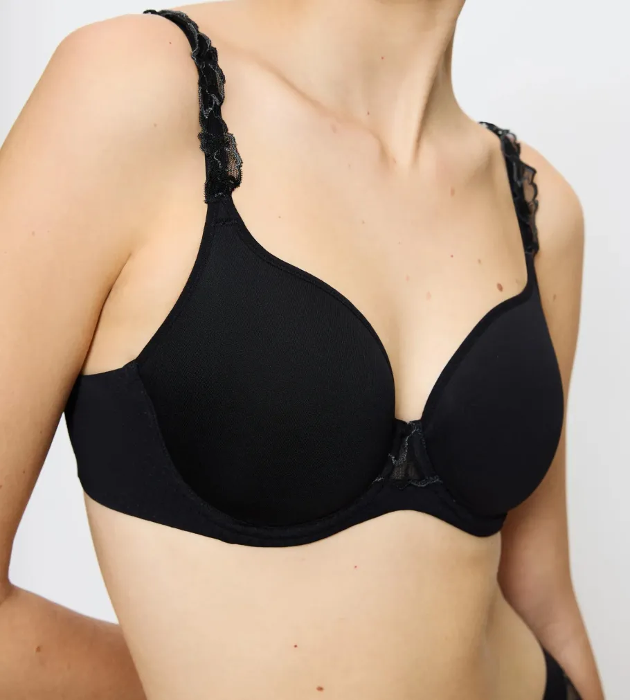 Fuller Cups|Underwired Bras>Triumph WILD AZALEA FLORALE Black