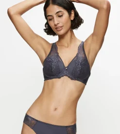 Fuller Cups|Underwired Bras>Triumph WILD PEONY FLORALE PebbleGrey